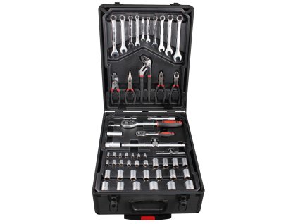 STAVTOOL Sada nářadí v pojízdném boxu 188 dílů | 370x210x520 mm, hliníkový box