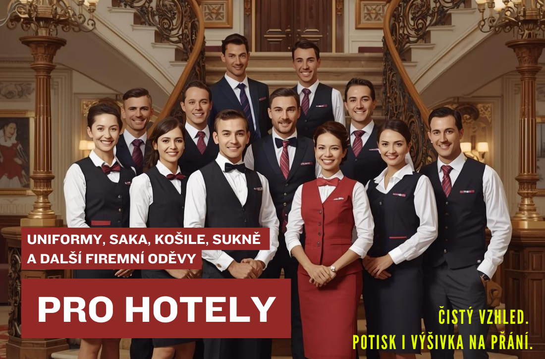 Firemní oděvy pro hotelnictví s potiskem či výšivkou