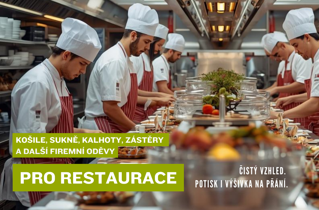 Firemní oděvy pro restaurace s potiskem či výšivkou