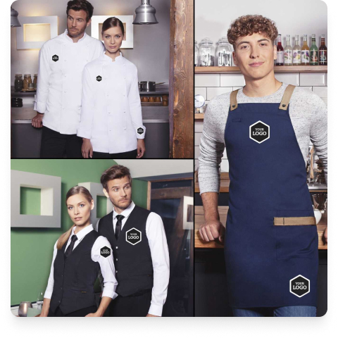 Ukázka umístění potisku na pracovním oblečení