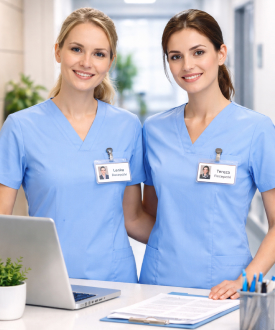 Denní provoz ordinace – haleny a kalhoty s výšivkou loga