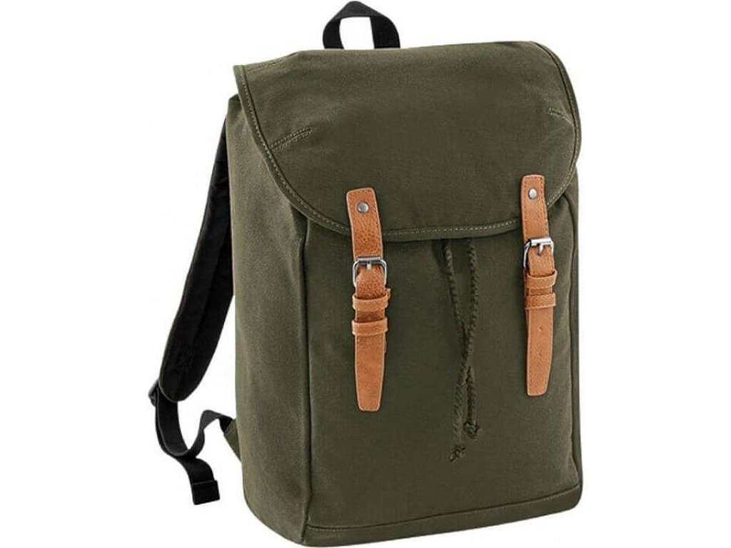 Vintage hipster batoh Quadra na notebook do 14" (Barva modrá námořní, Velikost 26 x 45 x 16,5 cm)