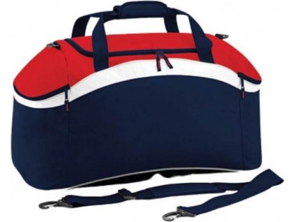 Sportovní prostorná taška na zip Holdall 54 l (Barva černá - červená - bílá, Velikost 64 x 35 x 31 cm)