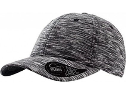 Melírová kšiltovka se zapínáním z PVC (Barva černá melange)