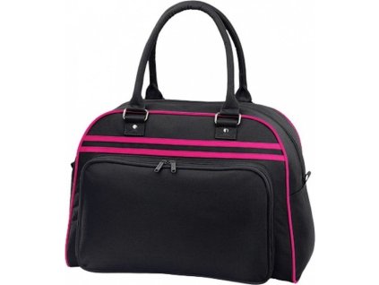 Sportovní retro taška Bowling Bagbase 23 l (Velikost 44 x 31 x 25 cm, Barva černá - bílá)