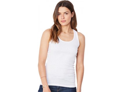 Prodloužené tílko s vykrojenými zády "racerback" (Velikost S, Barva černá)