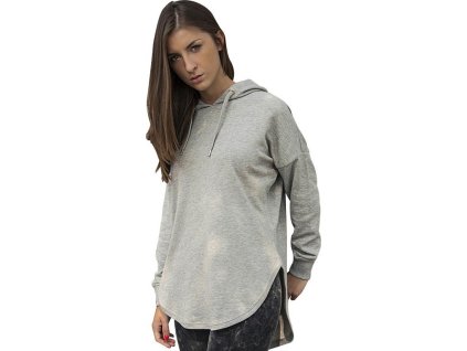 Dámská oversize mikina s kapucí a dlouhými rukávy (Velikost XS, Barva černá)