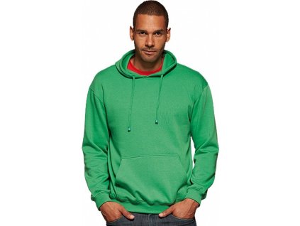 Dvojitě prošitá pánská klokánka s kapucí James and Nicholson (Velikost S, Barva černá)