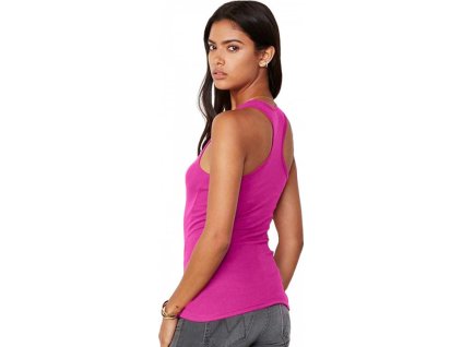 Prodloužený velmi jemný úpletový nátělník s vykrojenými zády (Velikost S, Barva hnědá)