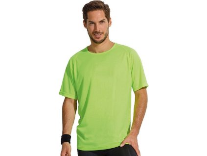 Sportovní tričko s raglánovými rukávy s kulatým zadním dílem (Barva zelená jablková, Velikost 3XL)