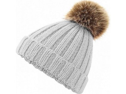 Dětský kulich Pom Pom s chlupatou umělou bambulí (Barva černá)