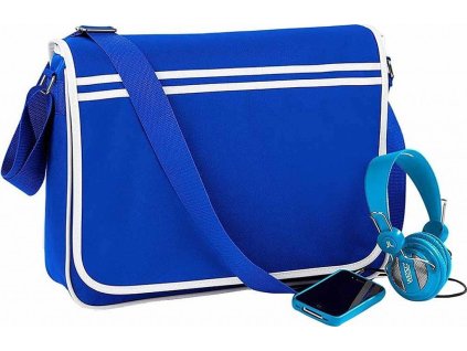 Retro brašna Messenger s kontrastním lemováním 12 l (Velikost 40 x 30 x 10 cm, Barva černá)