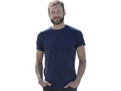 Moderní pánské organické tričko s ohnutými konci rukávů (Barva šedá popelavá, Velikost 3XL)
