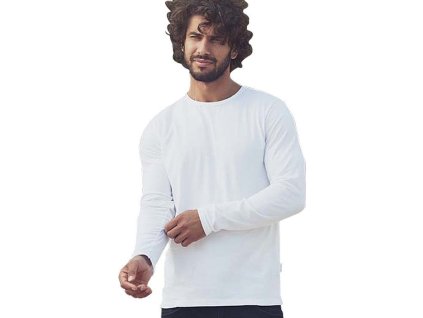 Moderní pánské organické triko s dlouhými rukávy (Barva černá, Velikost 3XL)