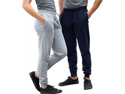 Tepláky z organické bavlny s manžetami a kapsami na zip (Barva černá, Velikost 3XL)