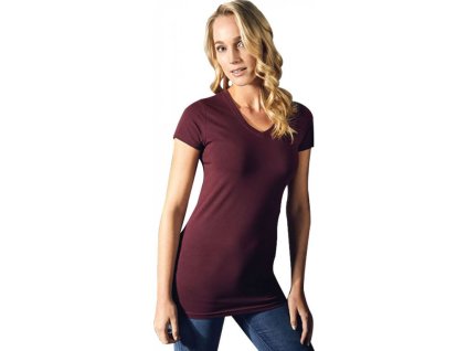 Prodloužené dámské slim-fit tričko do véčka (Barva černá, Velikost 3XL)