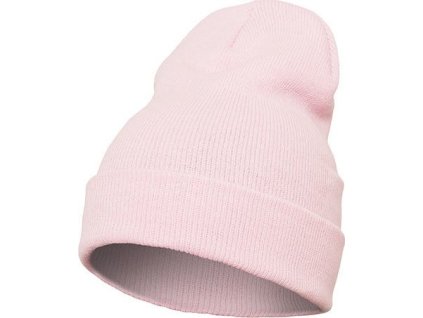 Prodloužená silná ohrnovací beanie čepice (Barva růžová světlá)