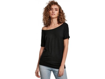 Lodičkové prodloužené tričko šaty s viskózou (Velikost XS, Barva černá)