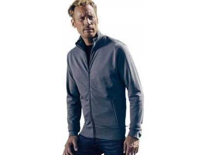 Vypasovaná bavlněná mikina Promodoro se stojáčkem a skrytým zipem 320 g/m (Barva černá, Velikost 3XL)