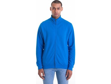 Pánská mikina se skrytým zipem YKK a se stojáčkem, 80% bavlny (Velikost S, Barva bílá)