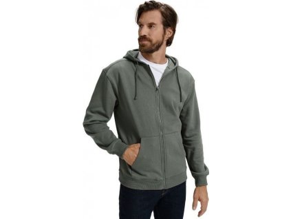 Pánská celopropínací mikina s kapucí Trendy Zipper (Barva bílá, Velikost XXL)