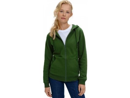 Dámská celopropínací mikina Trendy Zipper s kapucí s podšívkou 65% bavlny (Barva bílá, Velikost XXL)
