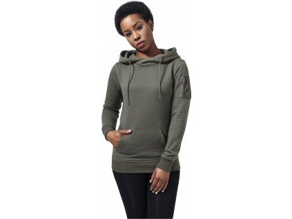 Dámská "bomber" klokanka Urban Classics se zkříženou kapucí (Barva černá, Velikost L)