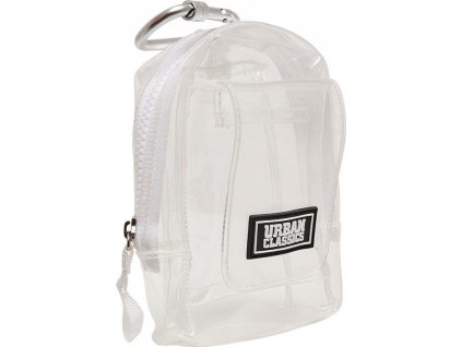 Transparentní mini batůžek Urban Classics s karabinou (Velikost one size, Barva průhledný)