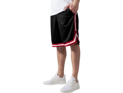Pánské šortky Urban Classics s kontrastním lemováním (Barva černá - černá - bílá, Velikost 3XL)
