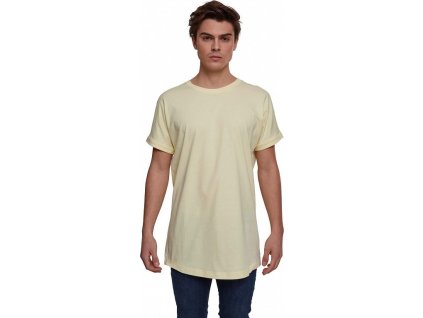 Prodloužené bavlněné triko Urban Classics s ohrnutými rukávy (Barva černá, Velikost L)