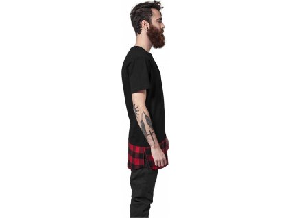 Pánské prodloužené triko Urban Classics se spodním dílem z flanelu