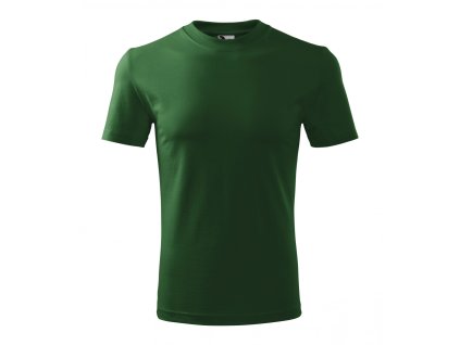 Pánské bezešvé bavlněné Heavy triko Malfini 200 g/m (Velikost S, Barva zelená lahvová)