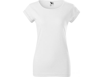 Volné směsové tričko Fusion s ohrnutými rukávky (Velikost XS, Barva černý melír)