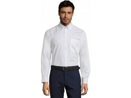 Keprová pánská košile Bel-Air s dlouhým rukávem a kapsičkou na prsou 100% bavlna
