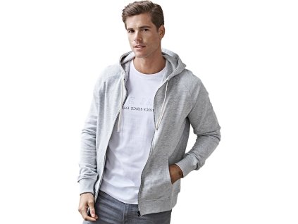 Teplá mikina Urban Tee Jays s kontrastními lemy, zipem a kapucí, 320 g/m (Velikost S, Barva černá)