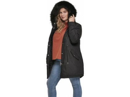 Zimní parka Urban Classics s umělou kožešinkou kolem kapuce (Barva černá, Velikost 3XL)