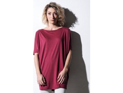 Dámské oversize triko Chloé z organické bavlny a lyocellu s netopýřími rukávy, 120 g/m (Barva černá, Velikost L)