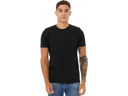 Unisex triko z lehké polybavlny  s mramorovým vzorem (Barva černá, Velikost L)