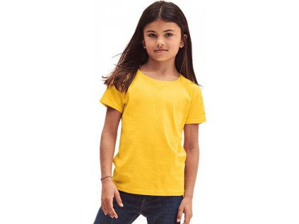 Dívčí slim-fit tričko Iconic Fruit of the Loom 150 g/m (Barva modrá azurová, Velikost 104)