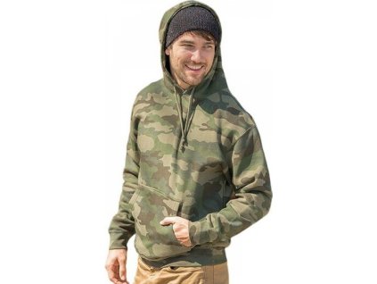 Pánská těžká klokanka Independent s flísovou podšívkou 330 g/m (Barva šedo - zelená, Velikost 3XL)