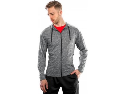 Prodyšná lehounká pánská sportovní mikina 135 g/m (Barva šedá melír, Velikost 3XL)