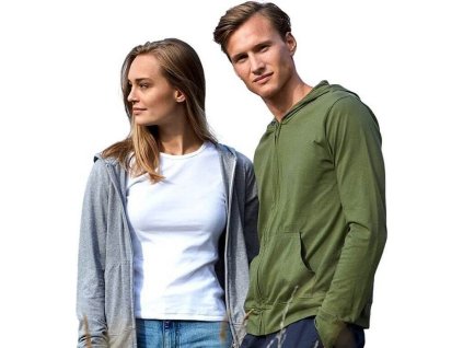 Organická unisex letní mikina Neutral se zipem a kapucí 155 g/m (Barva černá, Velikost 3XL)
