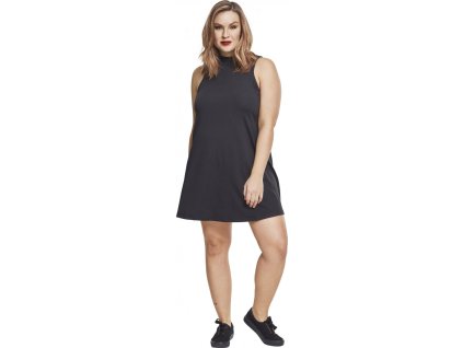 Strečové áčkové šaty Urban Classics se stojáčkem 210 g/m (Barva černá, Velikost 3XL)