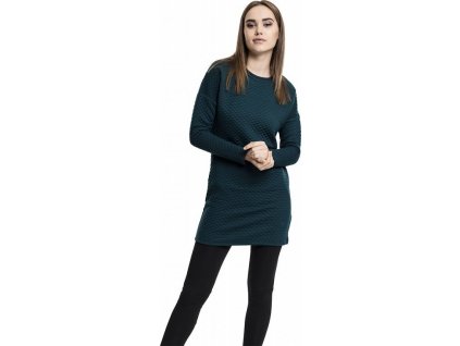 Prošívané oversize šaty Urban Classics s dlouhým rukávem 320 g/m