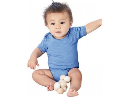 Body z žerzejové tkaniny s bočnímy švy Bella Canvas (Barva Asphalt (Solid), Velikost 3-6 měsíců)