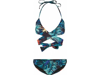 Vzorované bikiny s kříženým uvazováním Urban Classics (Velikost L, Barva vriesea black)