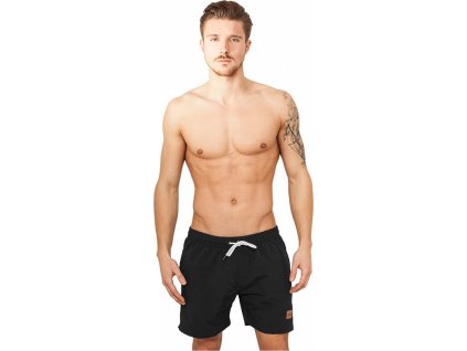 Barevné pánské plavky šortky s kontrastní šňůrkou Urban Classics (Barva balticblue/black, Velikost 3XL)