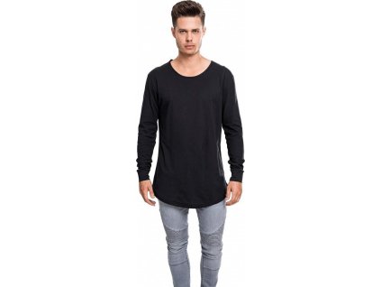 Prodloužené pánské triko Urban Classics s dlouhým rukávem (Barva černá, Velikost L)
