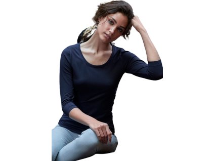 Strečové dámské tričko Tee Jays se 3/4 rukávy (Barva černá, Velikost 3XL)