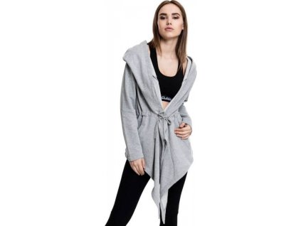 Elegantní zavazovací kardigan Urban Classics s kapucí (Barva černá, Velikost 3XL)